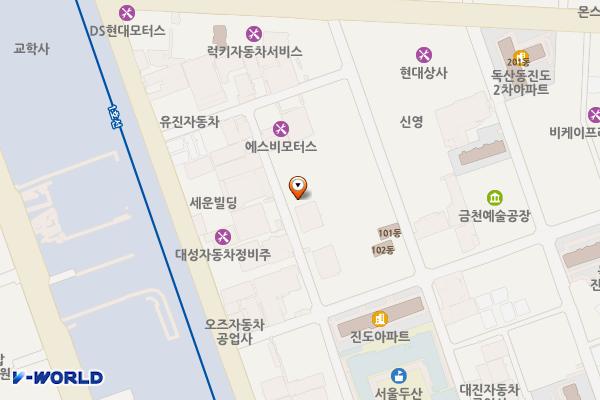 서울금천 대동테크노빌 위치 지도 — 서울특별시 금천구 범안로9길 58