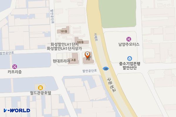 경기화성 향남트윈테라스타워B동 위치 지도 — 경기도 화성시 향남읍 발안공단로 82
