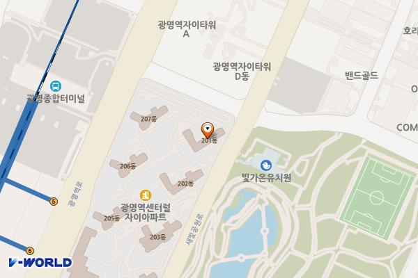 경기광명 광명역센트럴자이오피스텔상가 2 위치 지도 — 경기도 광명시 광명역로 28