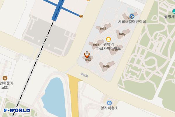 경기광명 광명역파크자이1차 오피스텔상가 2 위치 지도 — 경기도 광명시 광명역로 26
