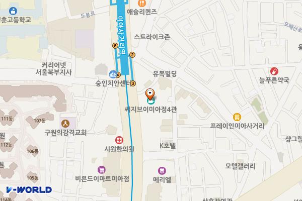 서울강북 트레지오쇼핑몰 위치 지도 — 서울특별시 강북구 도봉로 34