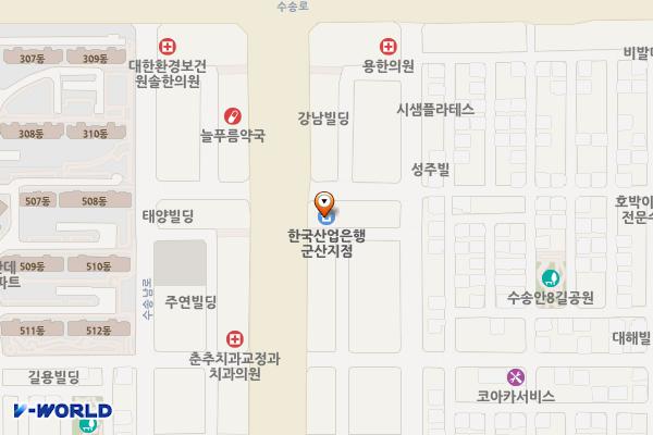 전북군산 산업은행 군산지점 위치 지도 — 전북특별자치도 군산시 월명로 206 (수송동)