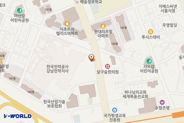 서울서초 우신종합건설㈜서울지사 위치 지도 — 서울특별시 서초구 서운로 19 (서초동)