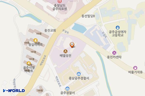 충남공주 꿈의교회 위치 지도 — 충청남도 공주시 백제문화로 2148-5 (웅진동)