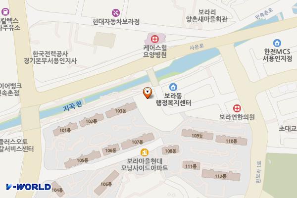경기용인 보라샤프라임 위치 지도 — 경기도 용인시 기흥구 한보라1로10번길 19 (보라동)