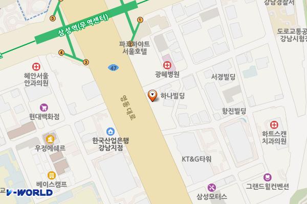 서울강남 사조씨푸드㈜강남지점 위치 지도 — 서울특별시 강남구 영동대로 424 (대치동)