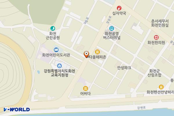 정산고~교육청 위치 지도 — 강원특별자치도 화천군 화천읍 하리 28-6