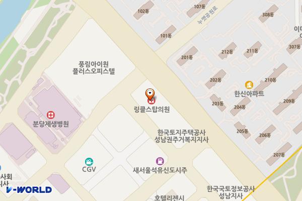 경기성남 엘지분당에클라트 2 위치 지도 — 경기도 성남시 분당구 서현로 184 (서현동)