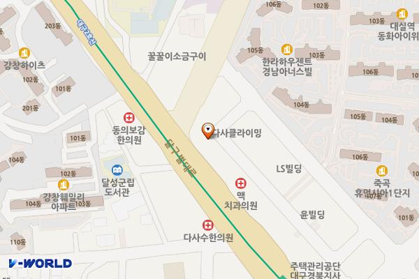 대구달성 운곡주차빌딩 위치 지도 — 대구광역시 달성군 다사읍 달구벌대로 855