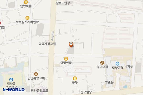 담양군청 인근 공영주차장 위치 지도 — 전남광주통합특별시 담양군 담양읍 객사리 120-1