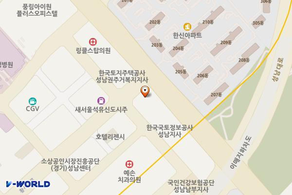 경기성남 에스디바이오센서주식회사 위치 지도 — 경기도 성남시 분당구 서현로 200 (서현동)