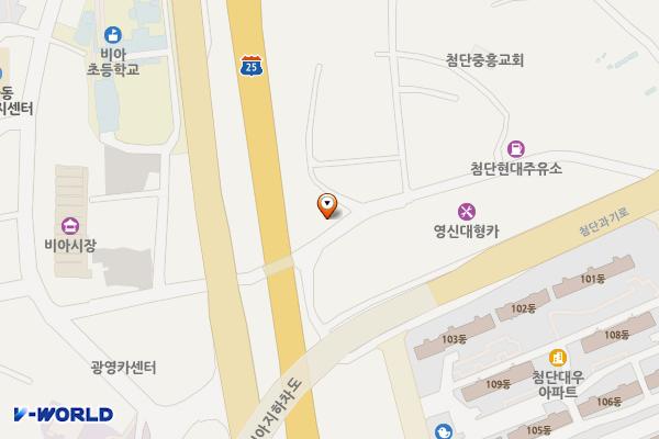 광주광산 황금바다 위치 지도 — 전남광주통합특별시 광산구 비아동원촌길 51 (비아동)