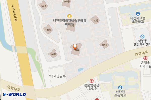 대전대덕 금강엑슬루타워상가 위치 지도 — 대전광역시 대덕구 대덕대로 1555 (석봉동, 금강엑슬루타워)