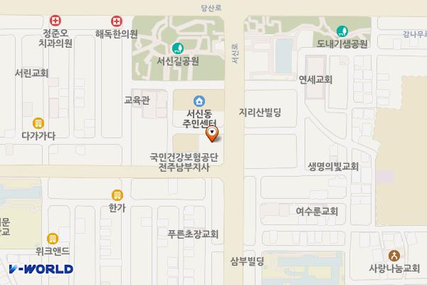 전북전주 전북특별자치도건축사회 위치 지도 — 전북특별자치도 전주시 완산구 서신로 57 (서신동)