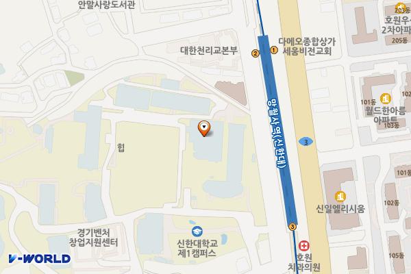 경기의정부 신한대학교의정부캠퍼스 2 위치 지도 — 경기도 의정부시 호암로 95 (호원동)