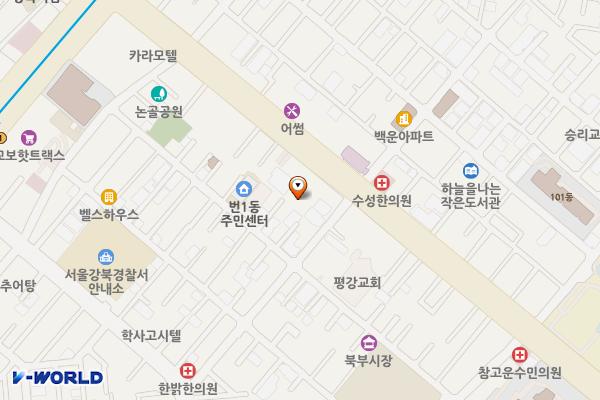 서울강북 포르텔오피스텔 위치 지도 — 서울특별시 강북구 한천로 1003 (번동)