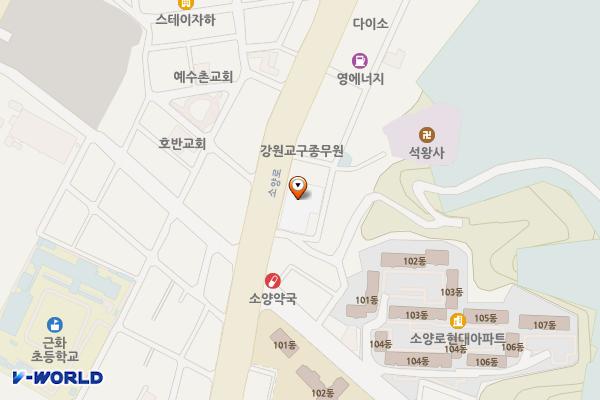 강원춘천 춘천스마트하우스오피스텔 3 위치 지도 — 강원특별자치도 춘천시 소양로 190