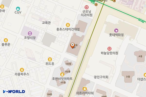 서울광진 더라움펜트하우스 1 위치 지도 — 서울특별시 광진구 능동로 81