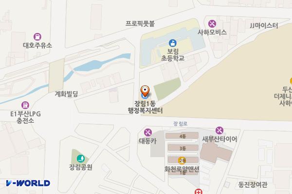 부산사하 장림1동행정복지센터 1 위치 지도 — 부산 사하구 장림로161번길 2