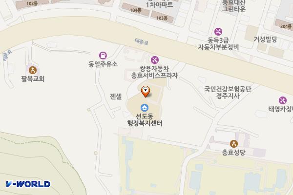 경북경주 선도동행정복지센터 1 위치 지도 — 경북 경주시 태종로 416