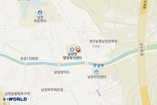경북경산 남천면행정복지센터 1 위치 지도 — 경북 경산시 남천면 남천로 465