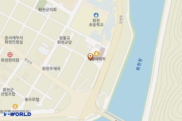 제2터널 앞 주차장 위치 지도 — 강원특별자치도 화천군 화천읍 아리 205-17