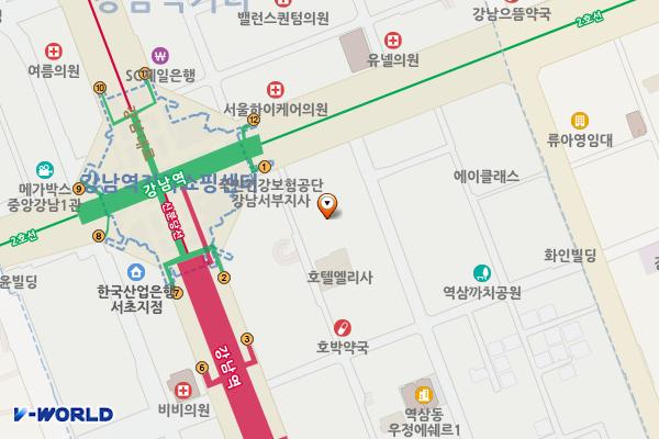 서울강남 강남역센트럴푸르지오시티 1 위치 지도 — 서울 강남구 테헤란로4길 6