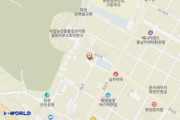 마포갈매기 옆 주차장 위치 지도 — 강원특별자치도 화천군 화천읍 하리 101-15