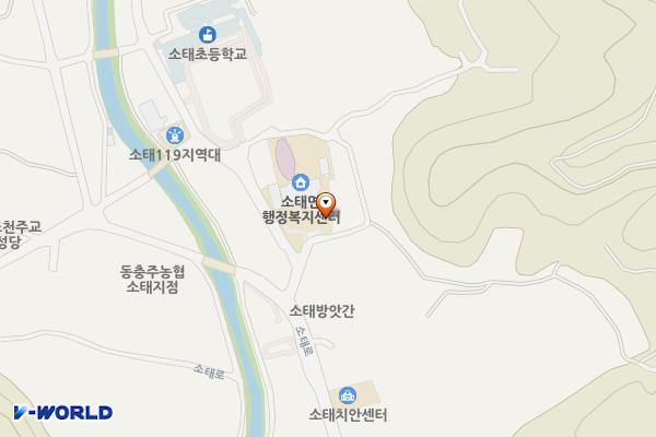 충북충주 소태면행정복지센터 1 위치 지도 — 충북 충주시 소태면 쟁골1길 1