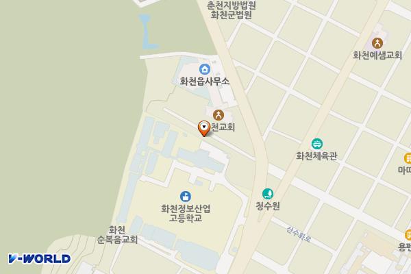 화천중고동문회 앞 주차장 위치 지도 — 강원특별자치도 화천군 화천읍 상승로 79-17