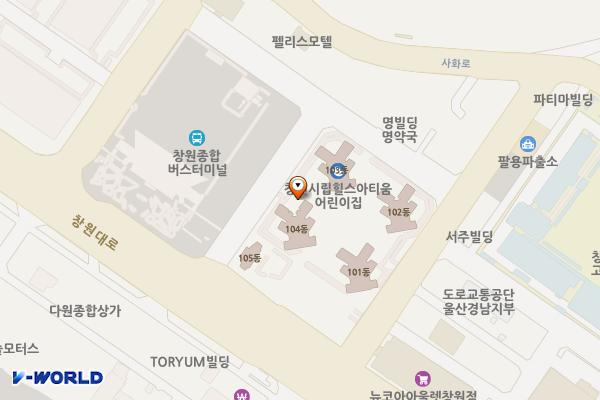 경남창원 창원힐스테이트아티움시티오피스텔상가 1 위치 지도 — 경남 창원시 의창구 창원대로397번길 11