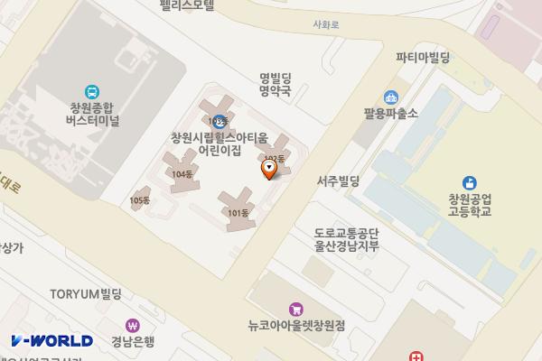 경남창원 창원힐스테이트아티움시티오피스텔상가 2 위치 지도 — 경남 창원시 의창구 창원대로397번길 11