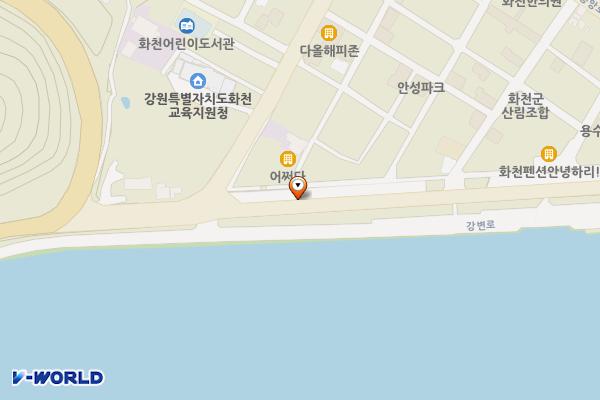 구5일장터 주차장 위치 지도 — 강원특별자치도 화천군 화천읍 하리 27-7, 53-11
