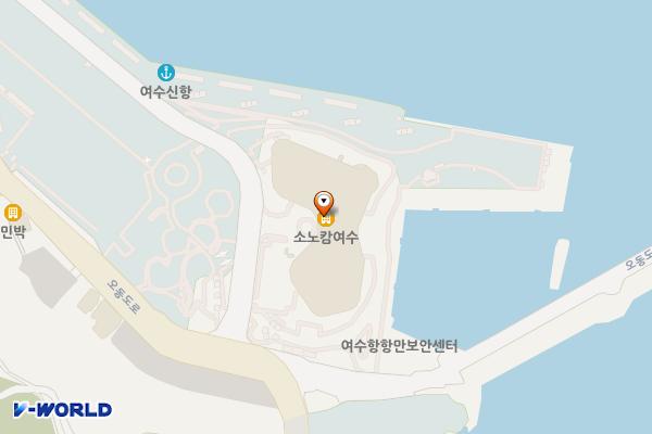 전남여수 소노캄여수 1 위치 지도 — 전남광주통합특별시 여수시 오동도로 111