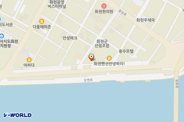 하리파출소 앞 주차장 위치 지도 — 강원특별자치도 화천군 화천읍 강변로 27