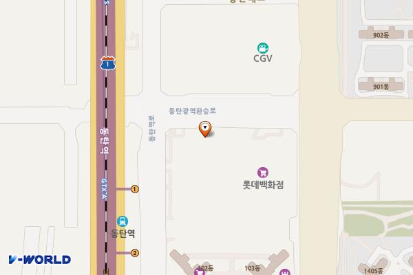 경기화성 동탄역롯데캐슬오피스텔 1 위치 지도 — 경기 화성시 동탄구 동탄역로 156