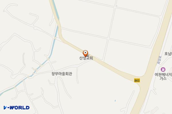 대한예수장로회산성교회 위치 지도 — 전남광주통합특별시 여수시 화양면 창무1길 2