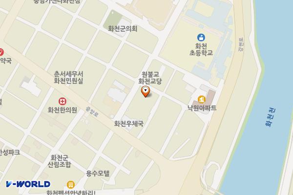 선등거리 주차타워 위치 지도 — 강원특별자치도 화천군 화천읍 중앙로9길 16