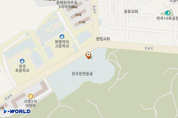 천곡동굴주차장 위치 지도 — 강원특별자치도 동해시 동굴로 50
