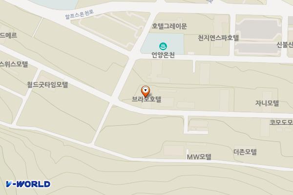 브라보모텔 위치 지도 — 울산광역시 울주군 상북면 알프스온천2길 62