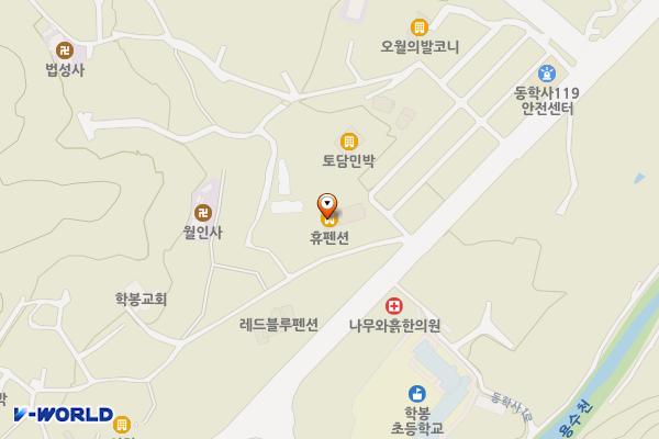 휴펜션(동학사 휴펜션) 위치 지도 — 충청남도 공주시 반포면 석봉길 6-2