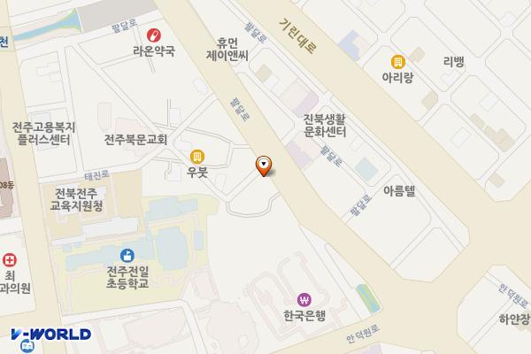 청담한방병원 위치 지도 — 전북특별자치도 전주시 덕진구 팔달로 337