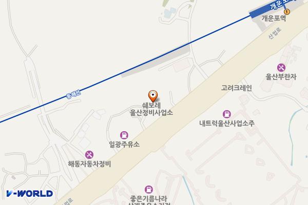 한국지엠울산서비스센터 위치 지도 — 울산광역시 남구 산업로91번길 21
