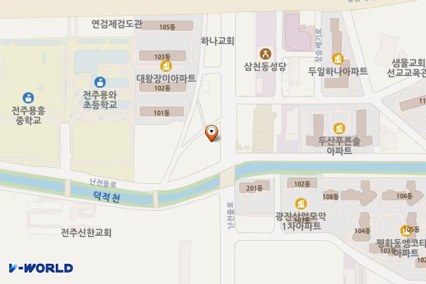 행복한공간카페 위치 지도 — 전북특별자치도 전주시 완산구 난전들로 247