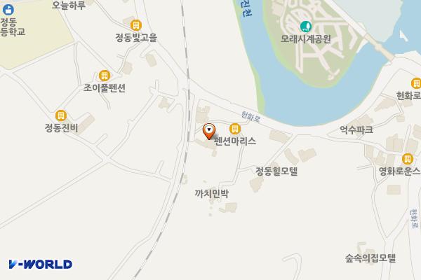 호텔탑스빌 위치 지도 — 강원특별자치도 강릉시 강동면 헌화로 1007-34