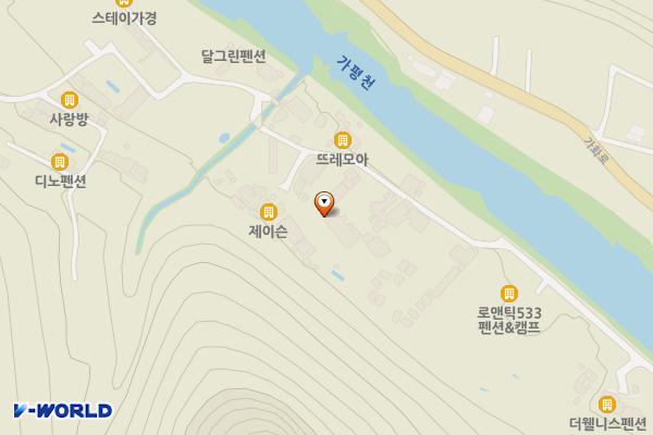 세븐일레븐 가평아모르점 위치 지도 — 경기도 가평군 북면 꽃넘이길 65