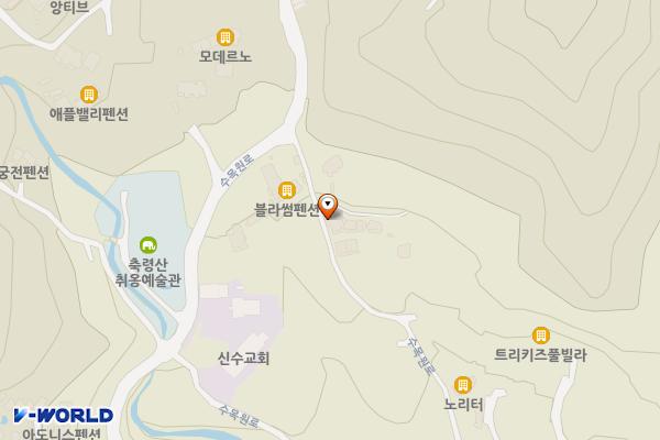 테라스앤별이스파펜션 위치 지도 — 경기도 가평군 상면 수목원로 279-17