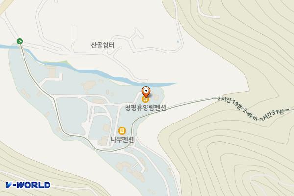 청평휴양림펜션 위치 지도 — 경기도 가평군 청평면 북한강로2246번길 8-117