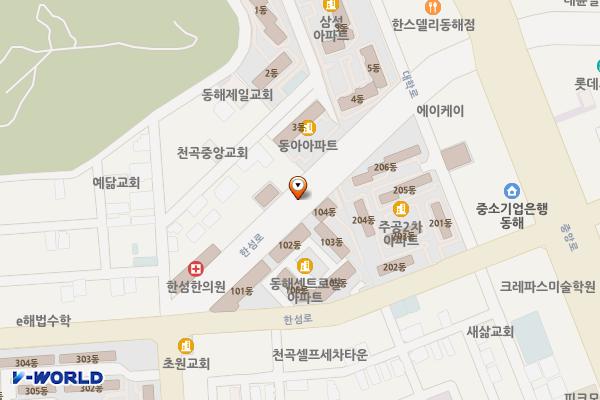 대학로약국 위치 지도 — 강원특별자치도 동해시 천곡동 1091