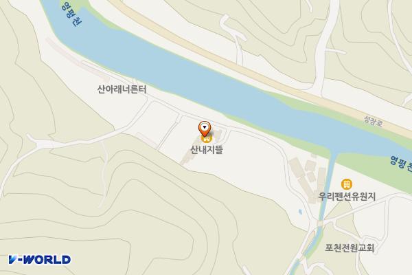 산내지뜰 위치 지도 — 경기도 포천시 일동면 산내지1길 24-45
